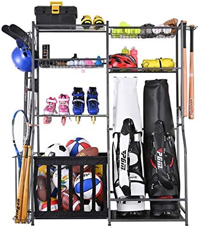 Mythinglogic Sports Equipment Organizer for Garage with Golf Bag Storage by Mythinglogic