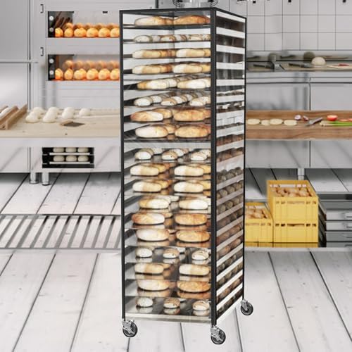 Commercial Bread Rack Cover Speed Rack Cover with Zipper, 20tier Sheet Pan Rack Cover Bun Pan Rack Cover with Vents ，23"X28"X64" Kitchen Brkery Rack Cover Waterproof - Image 5