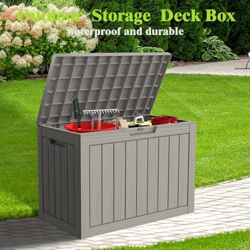Outdoor Deck Storage Box, 50 Gallon Deck Box,Lockable Patio Storage Bench - Image 2
