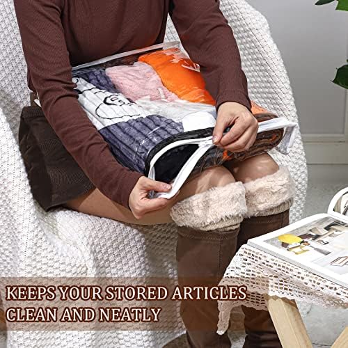 Kingdder 16 Pcs Clear Zippered Storage Bags Plastic Sweater Bag with Zipper - Image 4