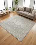 Rugs.com - Outdoor Aztec Rug – 6 Ft Square Light Gray Indoor/Outdoor Rug – Washable, Stain-Resistant for Patios, Decks, and Porches by Rugscom