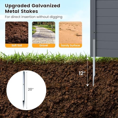 GIANTEX No-Dig Air Conditioner Fence, 4 Panels, 48''W x 48''H, Gray - Image 4