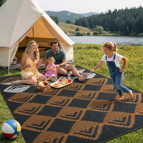 Lahome Outdoor Rugs 8x10 Waterproof, Plastic Large Outdoor Camping Rug - Image 2