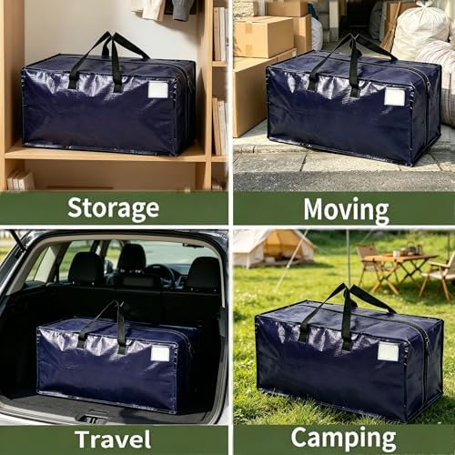12 Pack Heavy Duty Moving Bags Extra Large Packing Bags, Navy Blue - Image 6