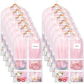 Nuenen 12pcs Garment Bags for Dance Costume Clothing Bags Hanging Clothes Clear Dance Garment Carrier for Dancers with 5 Zipper Pockets Closet Hanging Clothes Cover (White) by Nuenen