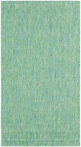 SAFAVIEH Courtyard Outdoor Area Rug 4'x5'7", Green & Blue CY8521-55722 - Image 3