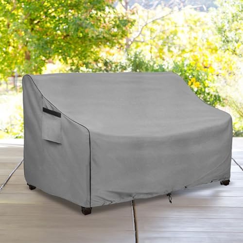 Okcool Heavy Duty Patio Sofa Cover, 100% Waterproof 3-Seater Outdoor Sofa Cover Fits up to 85W x 38D x 35H Inches, Lawn Patio Furniture Covers,Grey - Image 5