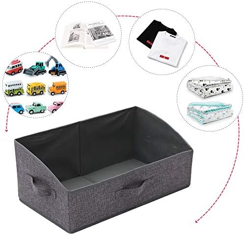 TENABORT 5 Pack Trapezoid Large Foldable Closet Storage Bins with Handle, Fabric Storage Organizer Cube Cloth Containers Linen Box Shelf Baskets for Clothes Clothing Shelves Wardrobe - Image 5
