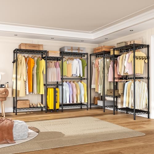 Golpart Heavy Duty Clothes Rack Metal Wardrobe with Adjustable Wire Shelves - Image 5