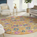 Nourison Home Passion Sunburst 8' x Round Area Rug, Boho, Moroccan, Bed Room, Living Room, Dining Room, Kitchen, Easy Clean, Non Shedding, (8' Round) by NourisonHome