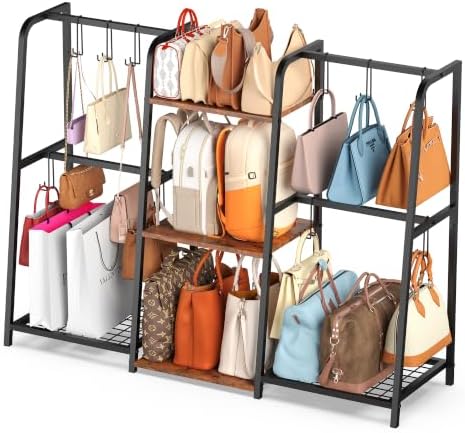 Extra Wide Purse Organizer Rack for Closet, 3-Tier Handbag Storage Stand by Unknown