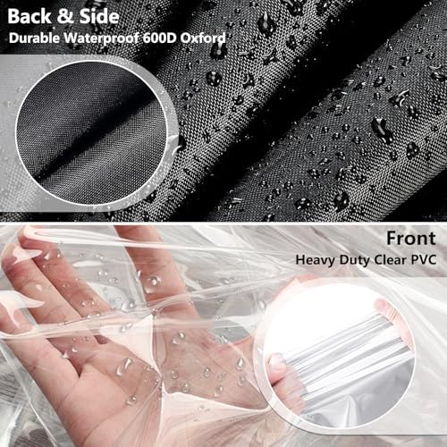Waterproof Shelf Cover,Outdoor 600D Heavy Duty Dustproof Storage Shelves Cover,30''x14''x62'' Shelf Covers for Wire Shelving with Zippers,Storage Rack Covers with Clear Front - Image 4
