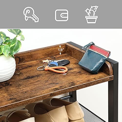 HOOBRO 8 Tier Shoe Rack, Large Capacity Shoe Storage for 14-16 Pairs, Sturdy Metal Shoe Shelf for Closet Entryway, Space Saving Shoe Organizer for Sneakers Heels, Rustic Brown BF48XJ01 - Image 6