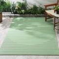 Fab Habitat Striped Outdoor Rug - Waterproof, Fade Resistant, Crease-Free, Reversible - Premium Recycled Plastic - Patio Porch Balcony Deck - Kyoto - Green - 8 x 10 ft by FabHabitat