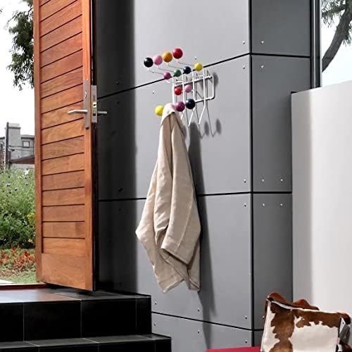 Classic Mid Century Hang it All Coat Rack, Modern Wall Mounted Hooks with Painted Solid Wooden Balls(Multi Colors Available) (Multicolor) - Image 6