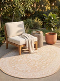 Rugs.com Outdoor Aztec Collection Rug – 8' x 10' Oval Natural Flatweave Rug Perfect for Living Rooms, Large Dining Rooms, Open Floorplans by Rugscom