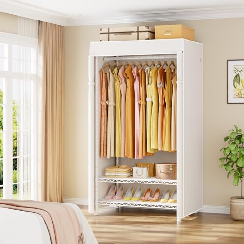 ULIFHOME H5C Clothes Rack with Cover, Covered Clothing Rack Heavy Duty - Image 2