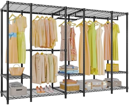 VIPEK V50 Heavy Duty Clothes Rack with Adjustable Shelves, Black by VIPEK