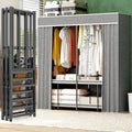 Umeiga Heavy Duty Portable Closet with Cover 1200Ibs Foldable Covered Clothes Rack for Hanging Armoire Wardrobe Closet System Freestanding Coat Storage Garment Racks 71" W x 71" H x 20" D by Umeiga