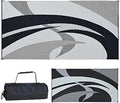 Stylish Camping 159181 9-feet by 18-feet Reversible Mat, Plastic Straw Rug, Large Floor Mat for Outdoors, RV, Patio, Backyard, Picnic, Beach, Polypropylene (PP) , Camping (Black/White) by StylishCamping