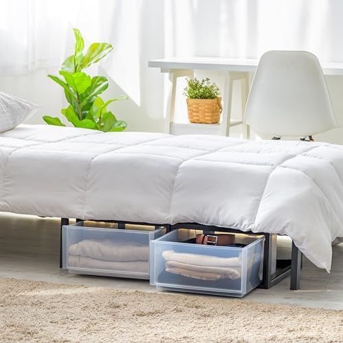 IRIS USA 2-Pack 30 Qt. Stacking Drawer Organizer with Sliding Drawer, Black - Image 4