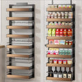 POKIPO 8 Tier Over The Door Pantry Organizer, 2 IN 1 Wall Mount or Hanging Spice Rack Seasoning Shelves with Adjustable Basket, Back of Door Organizer and Storage for Kitchen Cabinet and Room Closet by POKIPO