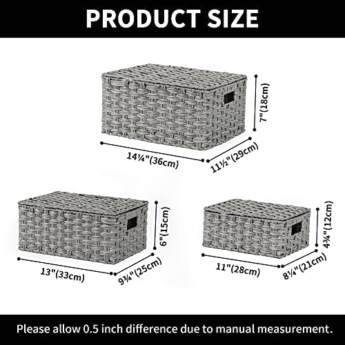 GRANNY SAYS Wicker Basket with Lid, Wicker Storage Baskets for Shelves - Image 6