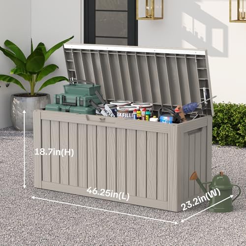 Outdoor Deck Storage Box, 90 Gallon Deck Box,Lockable Patio Storage Bench - Image 2