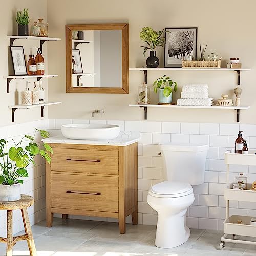 DINZI LVJ Long Wall Shelves, 55.1Inch Wooden Wall Mounted Shelves, Set of 2 - Image 5