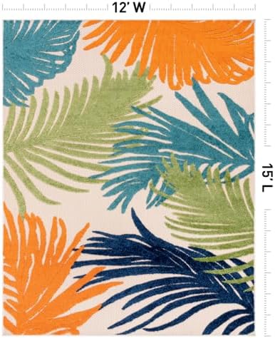 Rugshop Lucca Indoor/Outdoor Contemporary Floral Area Rug Multi 12' x 15' - Image 2