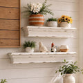 23.6 Inch Distressed White Wall Shelf, Rustic Farmhouse Floating Shelf by Unknown