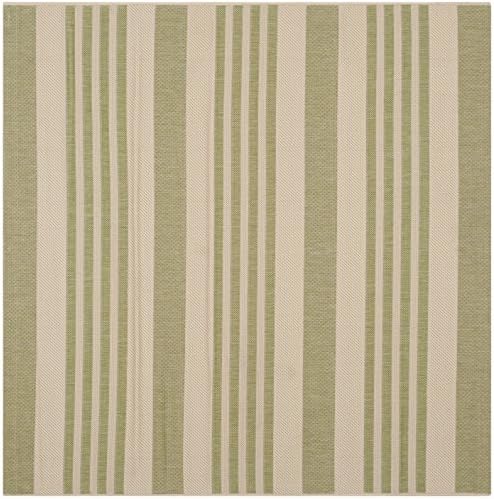 SAFAVIEH Washable Rug Outdoor Courtyard Collection - 5'3" Square, Beige & Sweet Pea, Non-Shedding & Easy Cleaning, Ideal for Patio, Backyard, Mudroom (CY6062-218) - Image 2