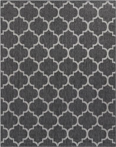 Unique Loom Outdoor Trellis Collection Area Rug (7' 10" x 10' Rectangle Black/Ivory) - Image 3