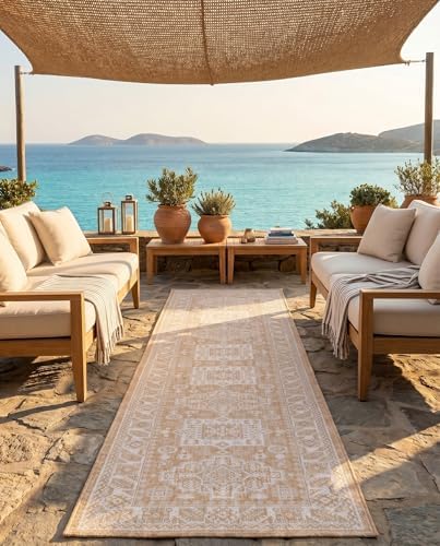 Rugs.com - Outdoor Aztec Rug – 12 Ft Runner Natural Indoor/Outdoor Rug – Weather-Resistant Easy-Clean Flatweave for Patios, Porches, and Hallways - Image 7