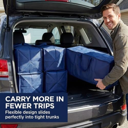 PACKING BAGS 8-Pack XL Moving Bags with Strong Handles & Zippers, Blue - Image 4