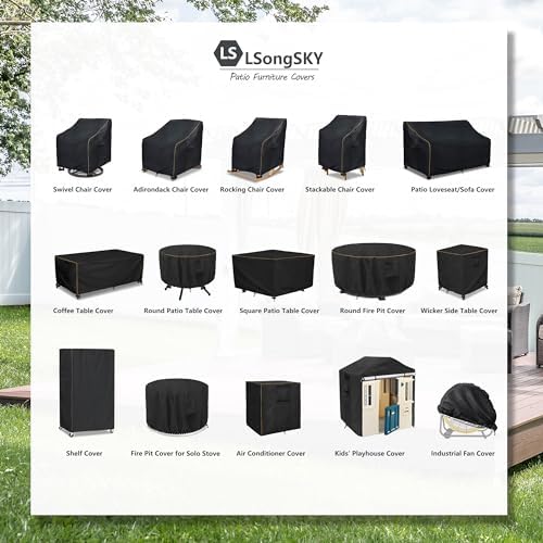 Patio 3-Seater Sofa Cover,Outdoor Couch Cover Fits up to 85W x 38D x 35H Inches,100% Waterproof Heavy Duty Patio Furniture Covers,Black - Image 2