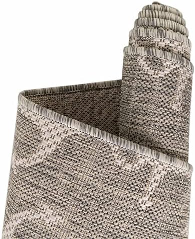 Unique Loom Outdoor Coastal Collection Area Rug - Ahoy (5' 3" Square, Gray/ Ivory) - Image 4