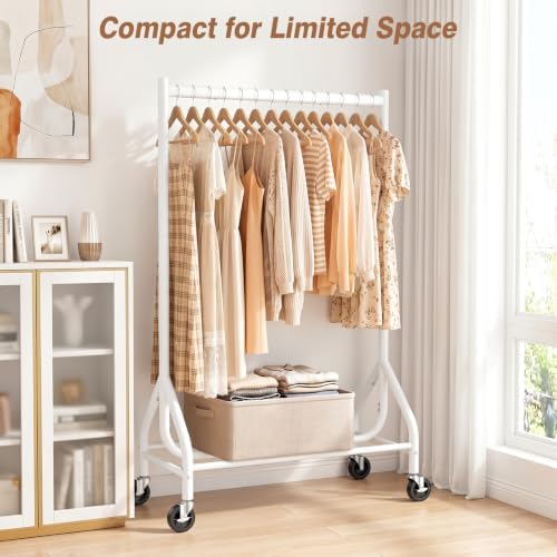 EAGMAK Heavy Duty Clothes Rack Load 268 LBS, 31.5 inch Hanging Rod, White - Image 2
