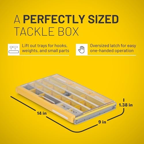 Plano EDGE Premium Terminal Tackle Utility Box, Clear and Yellow, Rust-Resistant Storage, Waterproof Tackle Tray Organizer for Weights, Hooks, and Baits - Image 6