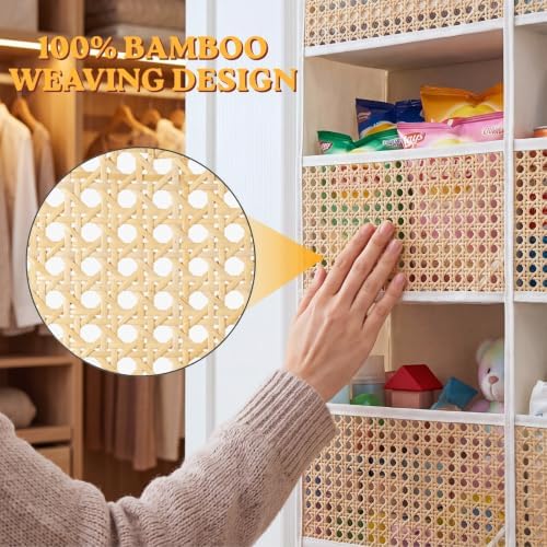 Over The Door Organizer 5 Tiers, Extra Large Behind Door Storage of 10 Compartments, 80 lbs Weight Capacity Hanging Storage Organizer with Clear Window Kids Toys, Shoes,Diapers, Braided Style - Image 2