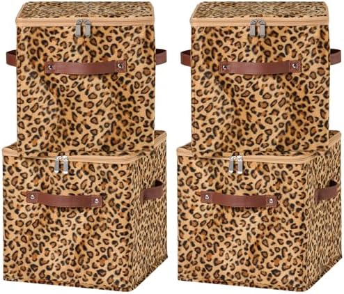 4PCS Storage Cubes with Zipper Lid 11 Inch Decorative Bins Boxes by VinneGenzz