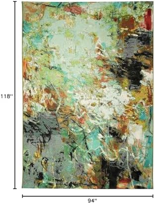 Liora Manne Marina Indoor/Outdoor Power Loomed Synthetic Blend Low Profile Area Rug - Contemporary Graphic Casual Colorful (Cirque Multi) (7'10" x 9'10") - Image 2