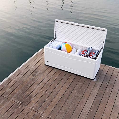 LIFETIME Outdoor Storage Deck Box, 130 Gallon, Arctic White, Lockable, UV-Protected, for Decks and Marine Docks - Image 6
