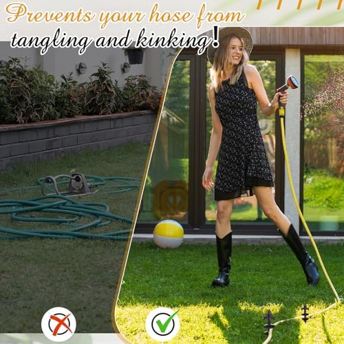 Tandefio 6 Pcs Fleur De Lis Garden Hose Guide Stakes, Cast Iron Black - Image 3