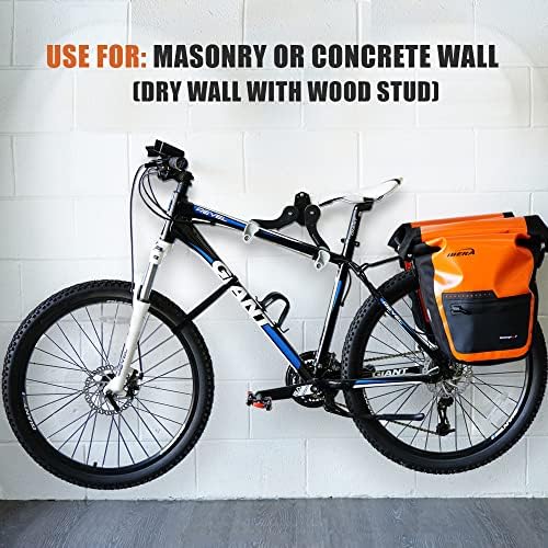 Ibera Bike Wall Mount - Adjustable Frame Holder & Soft Rubber Cradles - Garage Bike Rack for Road, MTB, Kids, Hybrid Bikes - Easy Installation & Space-Saving Design - Image 6