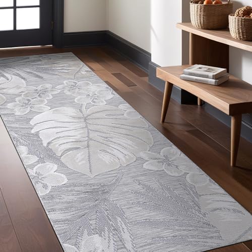 Luul Home Floral Indoor Outdoor Runner Rugs 2x7 Entryway Rug, Kitchen, Hallway Rug Washable Stain Resistant Outside Carpet Beige 2 x 7 - Image 4