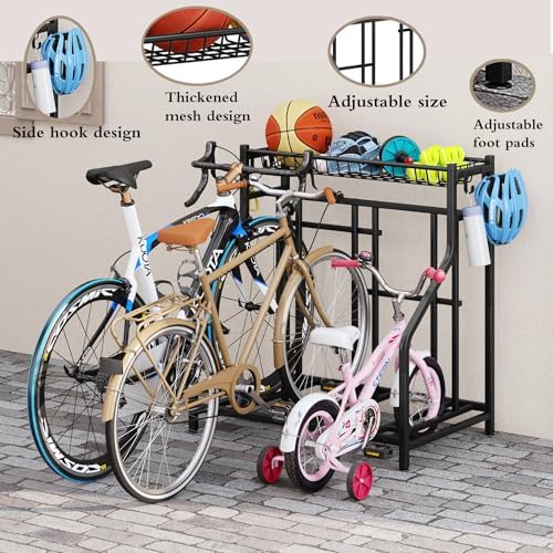 Garage Bike Rack Storage 3 bikes Stand Organizer Adjustable Holds - Image 4