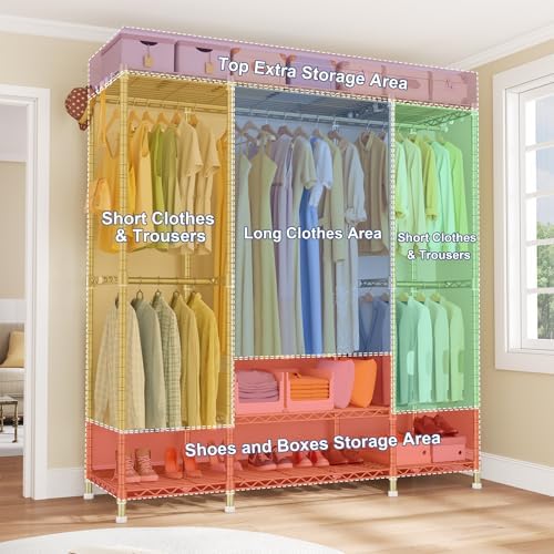 Ulif E3 Heavy Duty Garment Rack 4-Tier Freestanding Closet Organizer System - Image 4