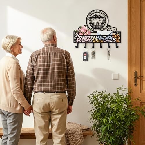 Personalized Metal Camping Family Name Key and Mail Holder, Wall Mount Entryway Organizer with Hooks, Custom Key Rack for Kitchen, Bathroom, and Home Storage - Image 5