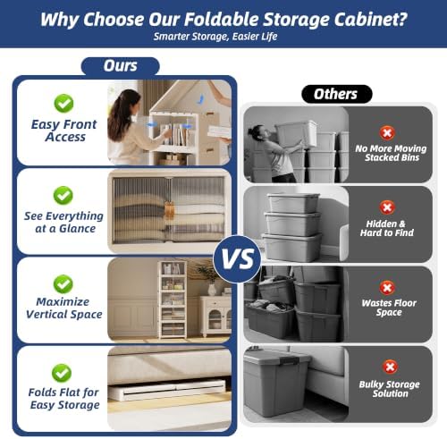 SAILUN Stackable Storage Bins with Lid, 622QT 5 Pack Beige - Image 3